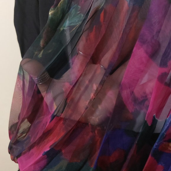 All That Jazz Vintage 80s Retro Sheer Floral Short Sleeve Blazer Jacket Womens - Picture 7 of 12